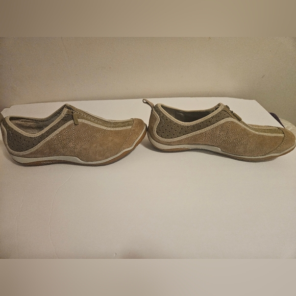 Merrell Women's Tan Cream 9.5  Coriander Leather Slip-On Shoes Zip Up  Walking S - Picture 3 of 7